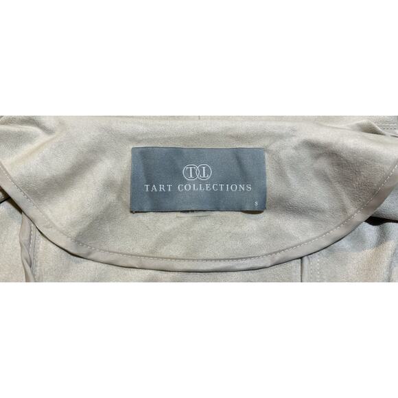 Tart Collections Women's Tan Faux Suede Full Zip Long Sleeve Jacket Size Small - Picture 4 of 6